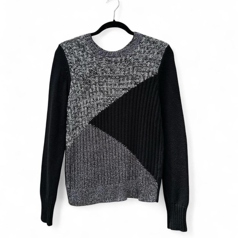 Black and Gray Geometric Sweater